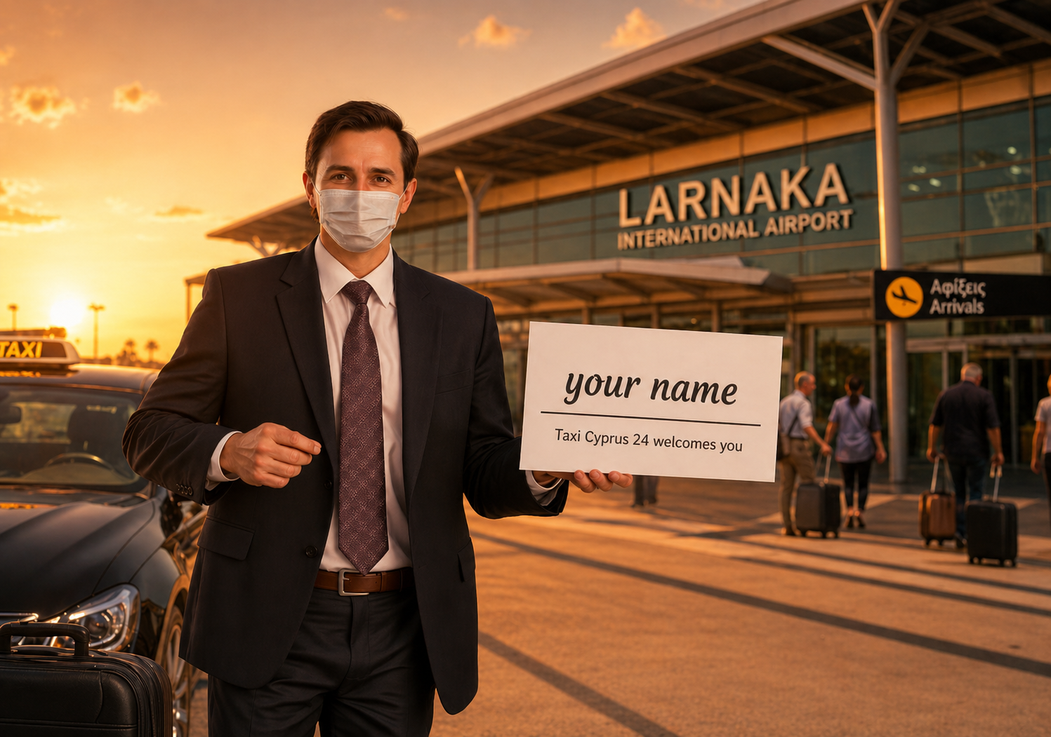 Driver meet and greet at Cyprus airport arrivals
